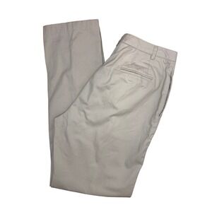 Vintage Lands' End Khaki Straight Leg Pants Size 14 Casual Preppy Hi Rise Cabin